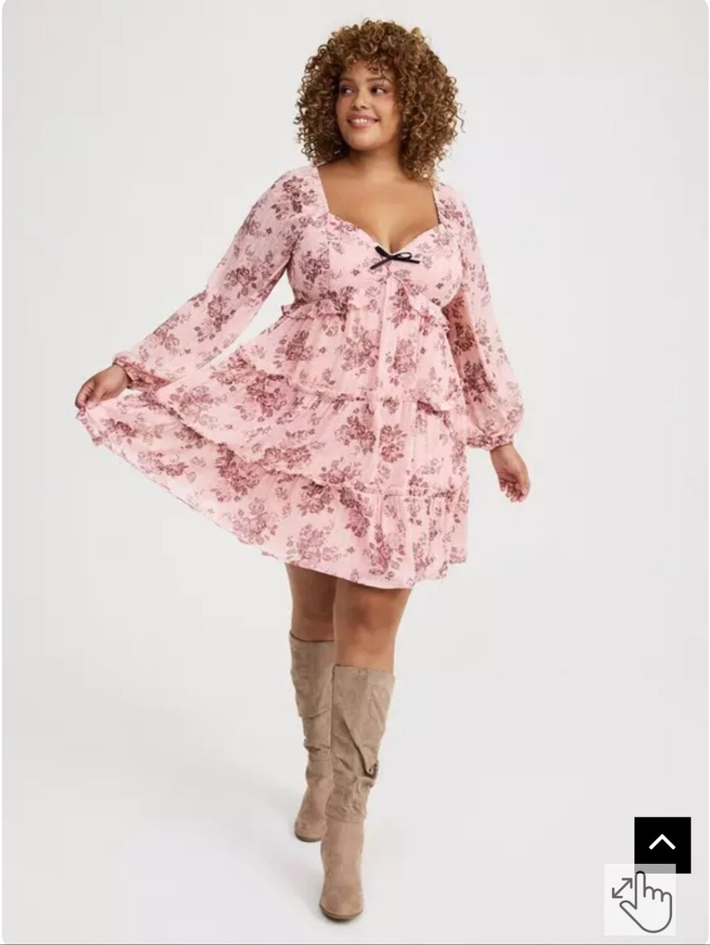 Torrid NEW 3x Tiered Babydoll Mini Dress - Pink Floral